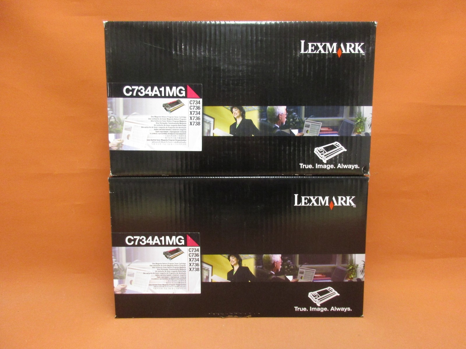 2x Genuine Lexmark C734A1MG Magenta Original Packaging