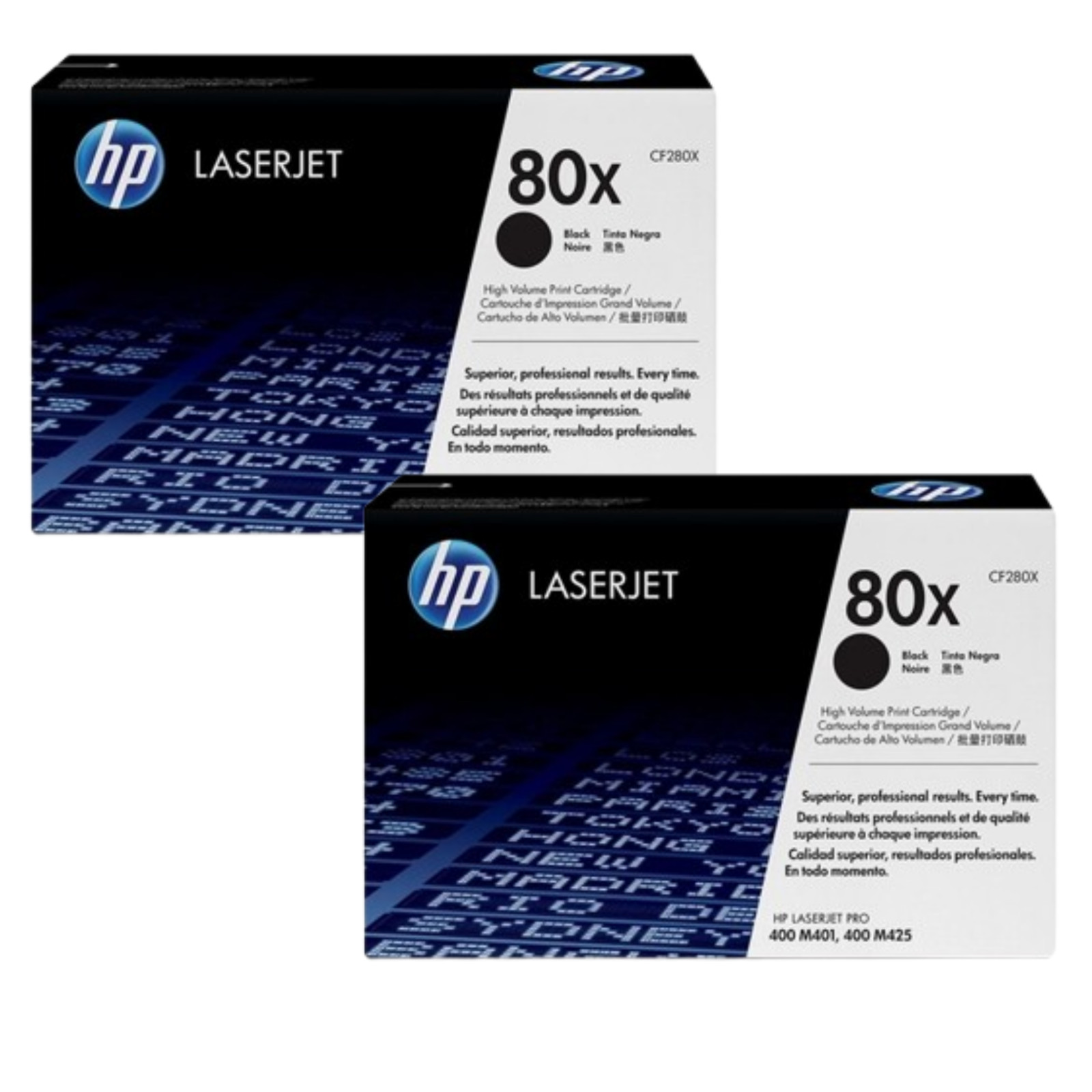 HP 80X Lot of 2 Black High Yield Toner Cartrdidge (CF 280X) Sealed Box ✅