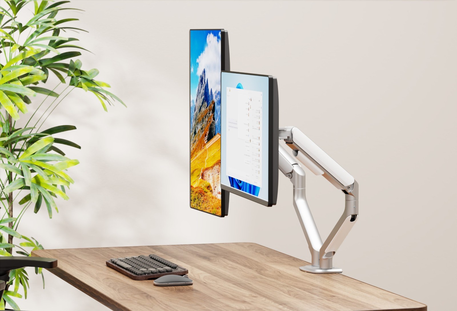 ClearSpace ECO-2 Premium Dual Monitor Arm Mount 17-32" VESA Desk Clamp White NEW