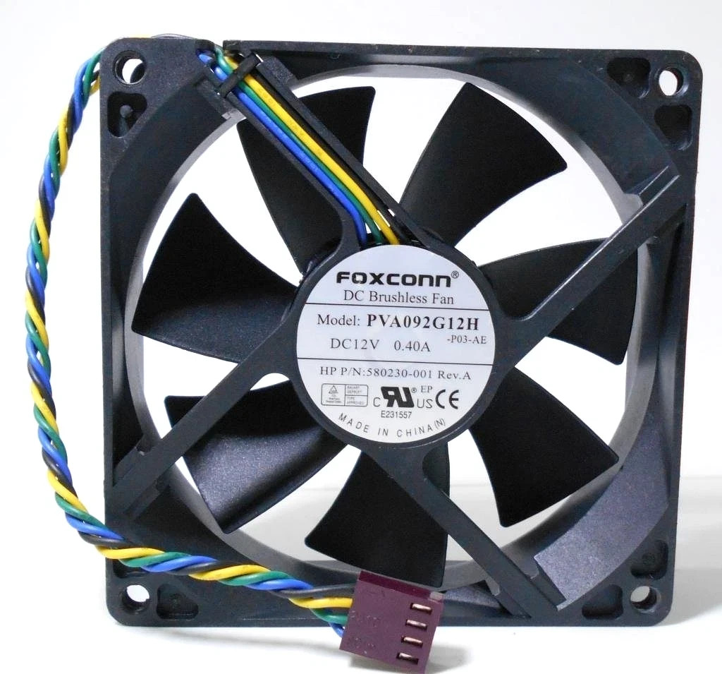 HP Compaq 8000 Elite Foxconn PVA092G12H 92mm 12V 0.4A 4-Pin Cooling Fan