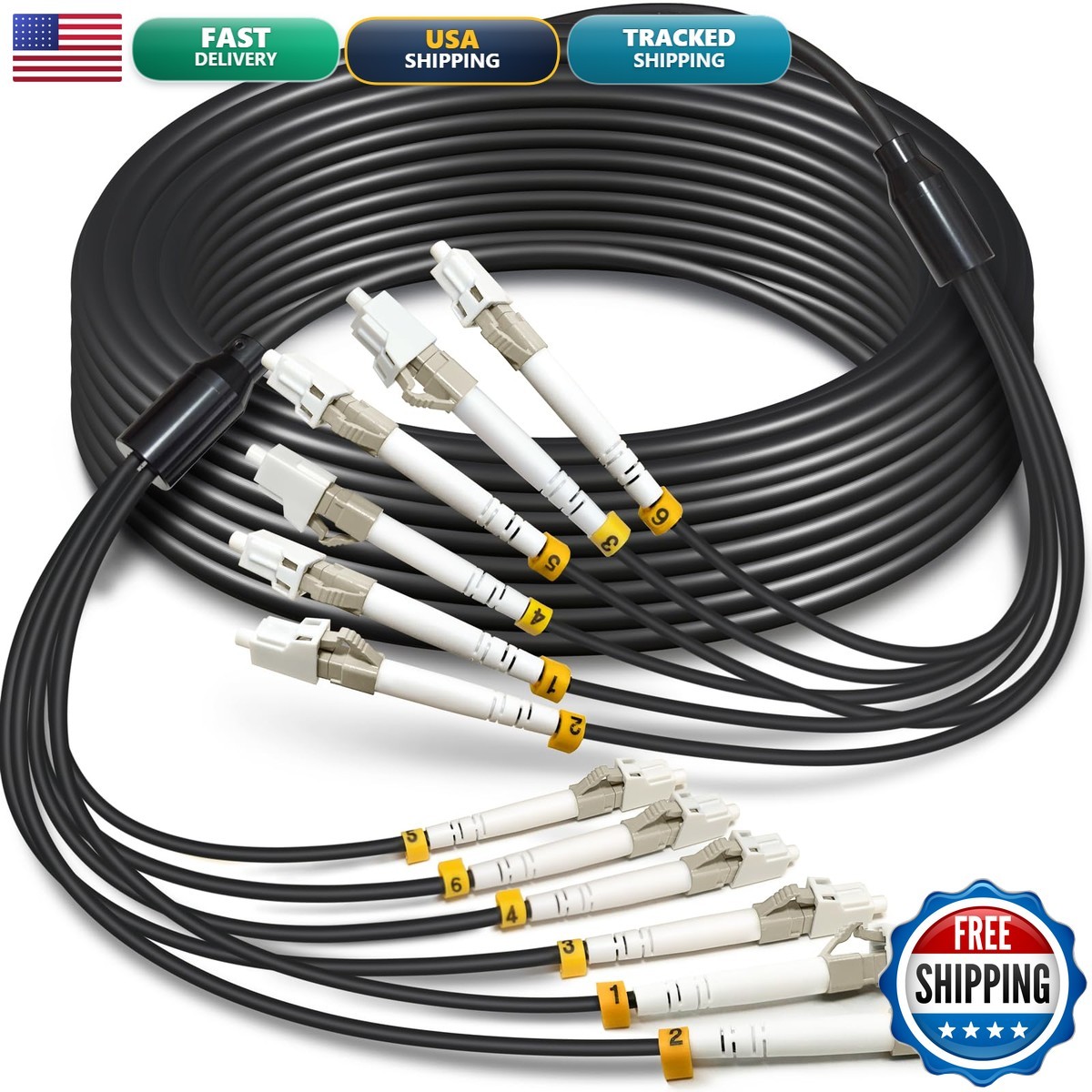 YUTIANHOME 15m 6 Core OM3 MMF LC-LC Outdoor Armored Fiber Cable 10Gb 50/125um