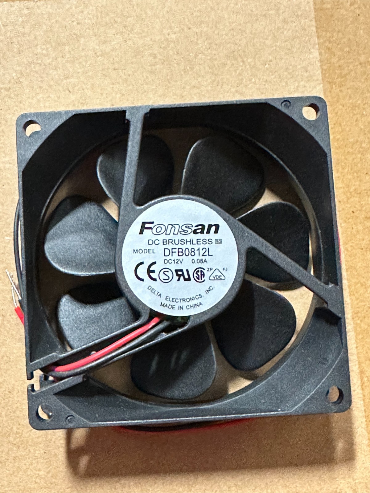 1PCS DFB0812L 8025 DC12V 0.08A 8CM 2-Wire Cooling Fan