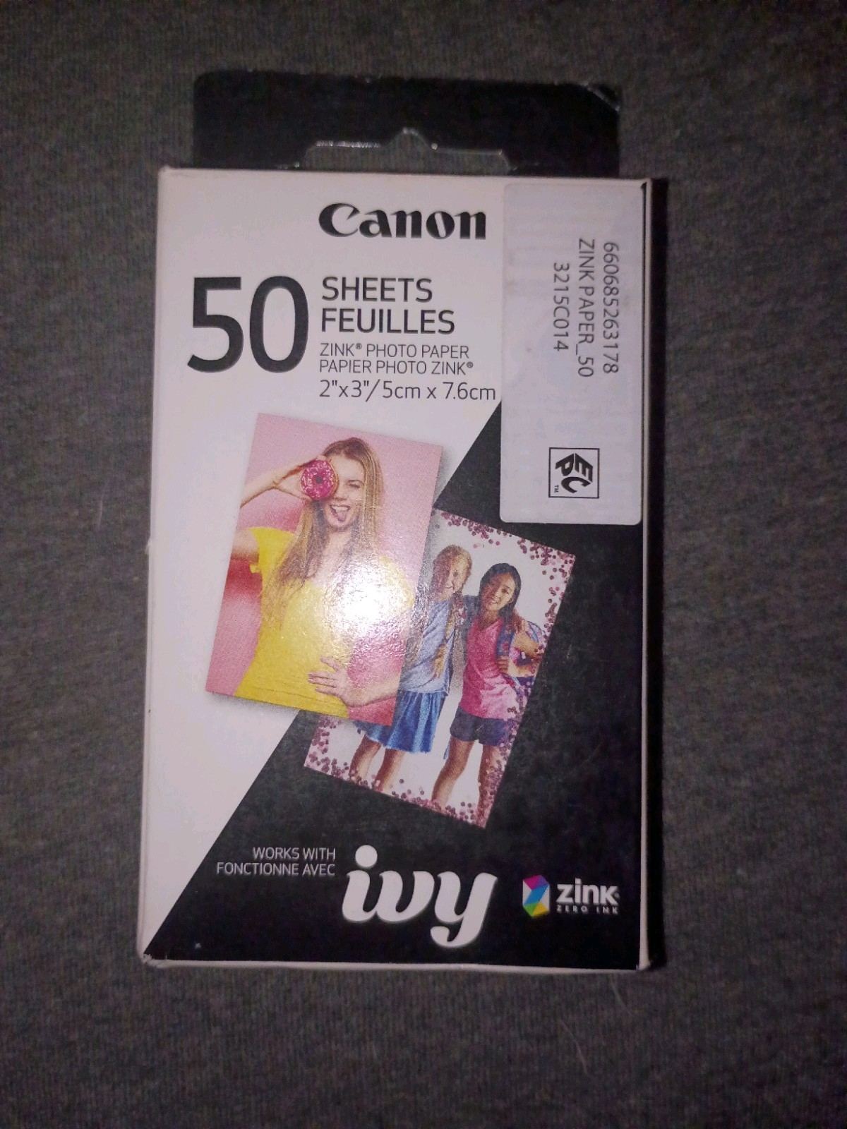 Canon Ivy Zink Photo Paper 2"x3" 50 Pieces NEW SEALED