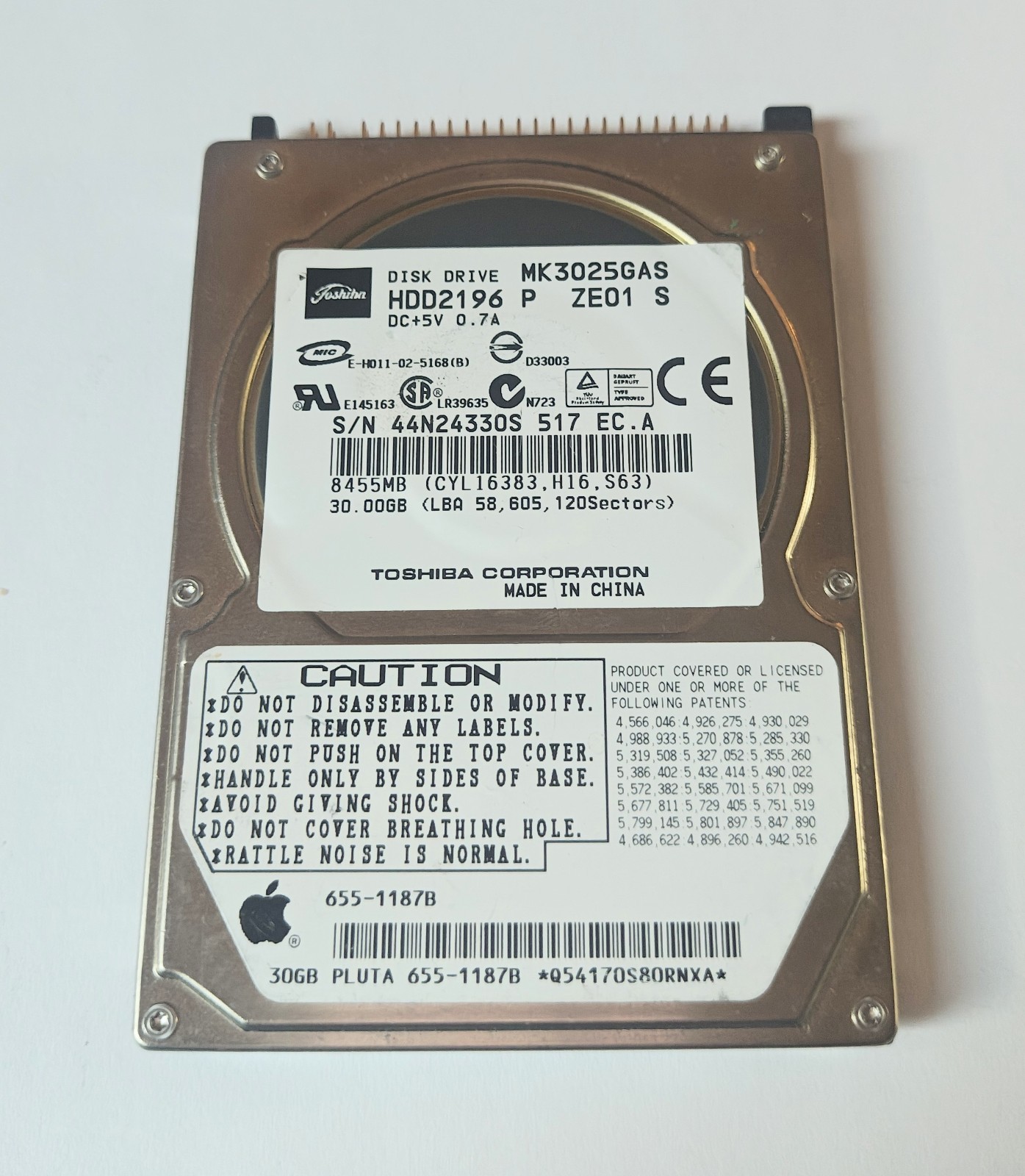 Toshiba 30GB MK3025GAS IDE (HDD2196 B ZE01 S) Laptop Hard Drive Apple Branded