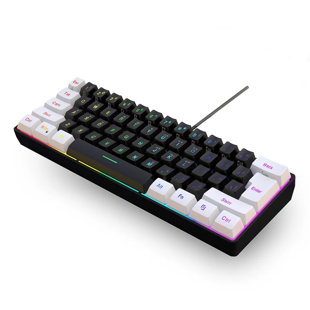 Gaming Keyboard, Quiet Wired Computer Keyboard USB Wired 61-Key Gaming Keypad Er