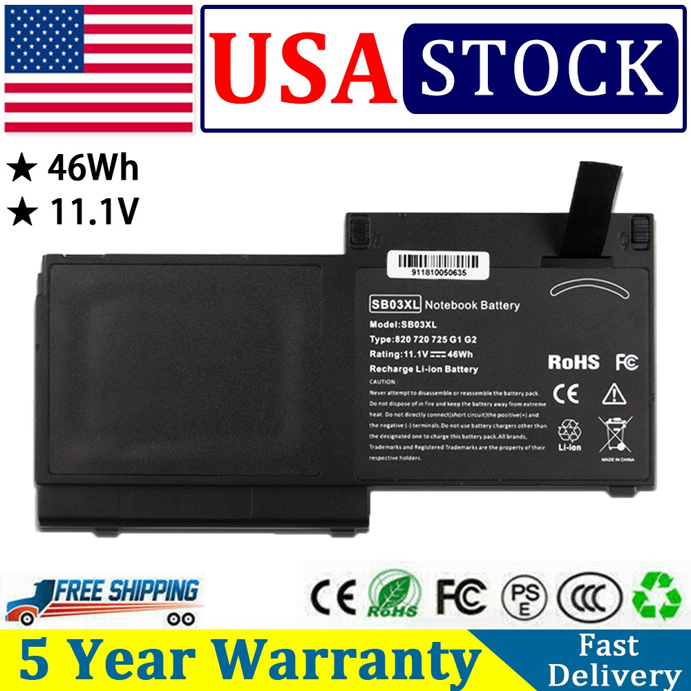 SB03 SB03XL Battery for HP Elitebook 720 725 820 825 G1 G2 717378-001 HSTNN-LB4T