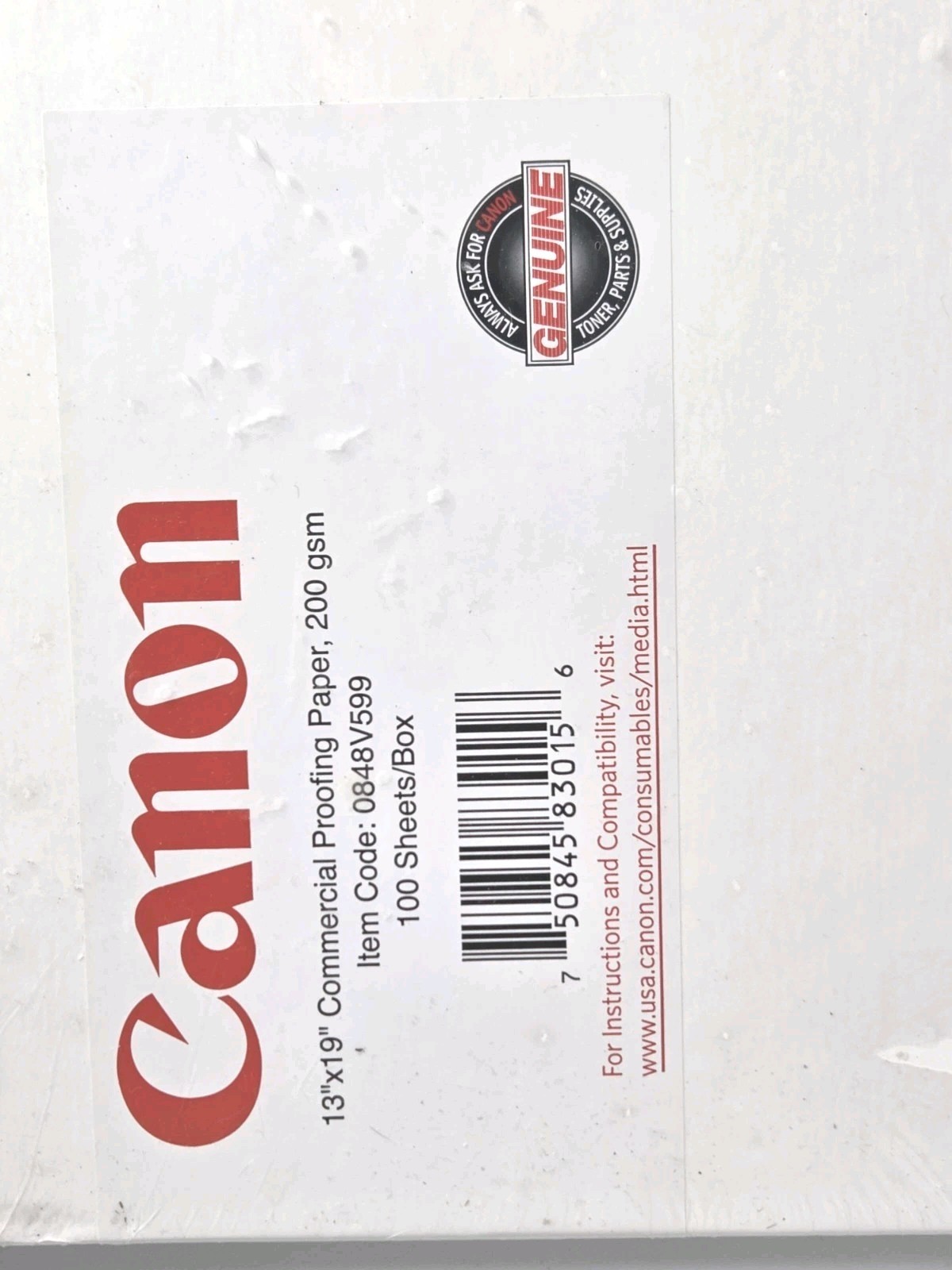 Canon 13" x 19" Commercial Proofing Paper 200 gsm 0848V599 New 100 sheets in box