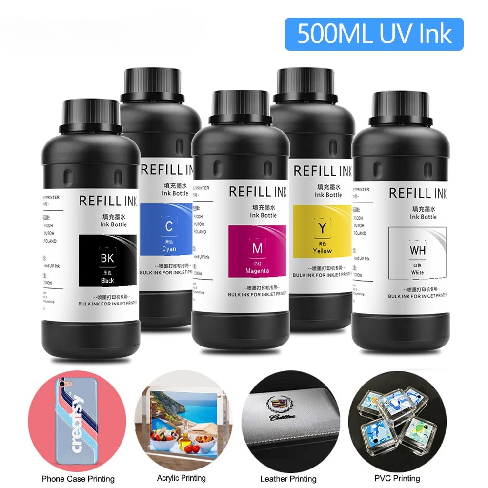 5x500ml LED UV Ink For Epson 1390 1400 R280 L800 L805 L1800 XP600 TX800 DX4 -