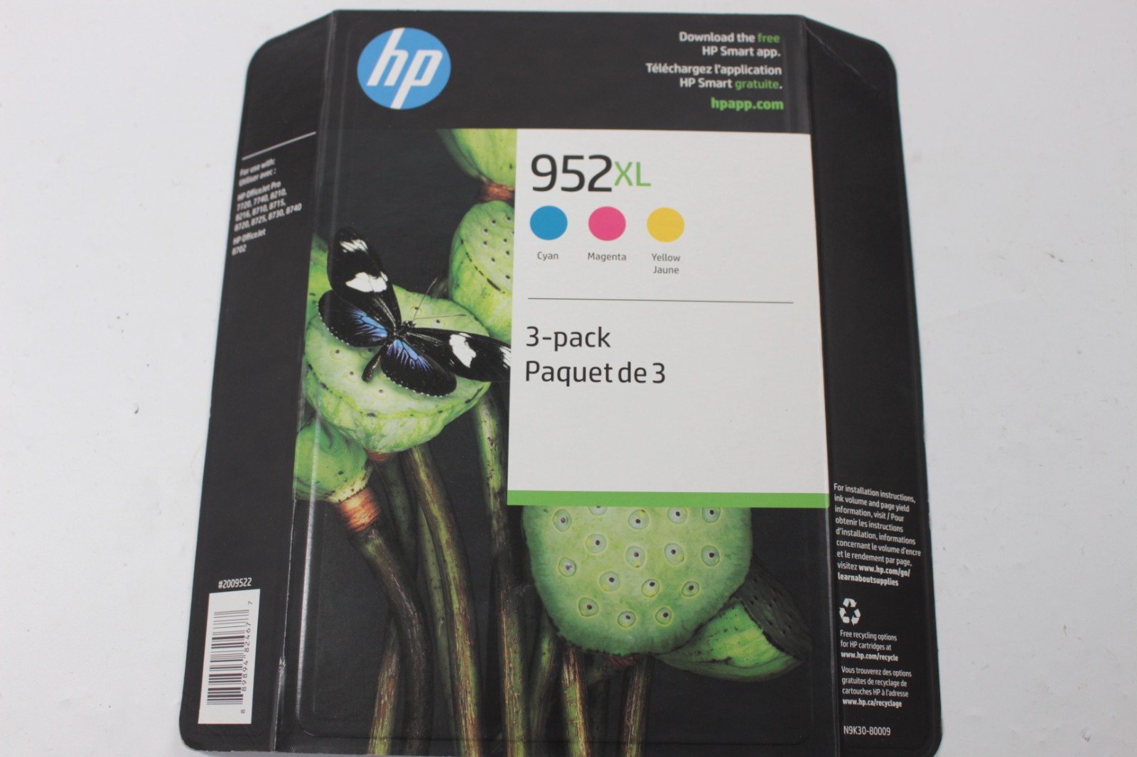 GENUINE HP 952XL 3-PACK C/M/Y N9K30BN Color Ink Cartridges Expires 02/2028+