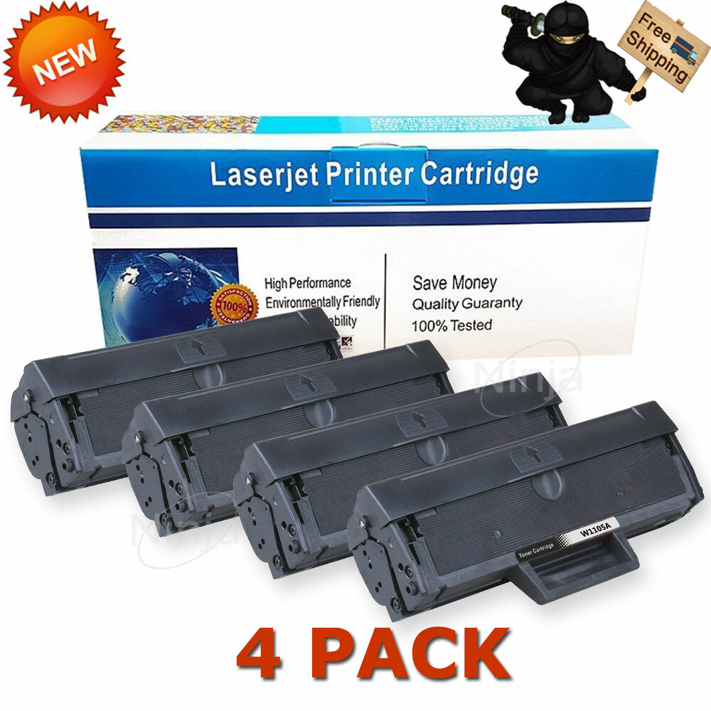 4Pk Black Toner W1105A For HP 105A LaserJet 107a 107r 107w 135a 135w 137fnw MFP