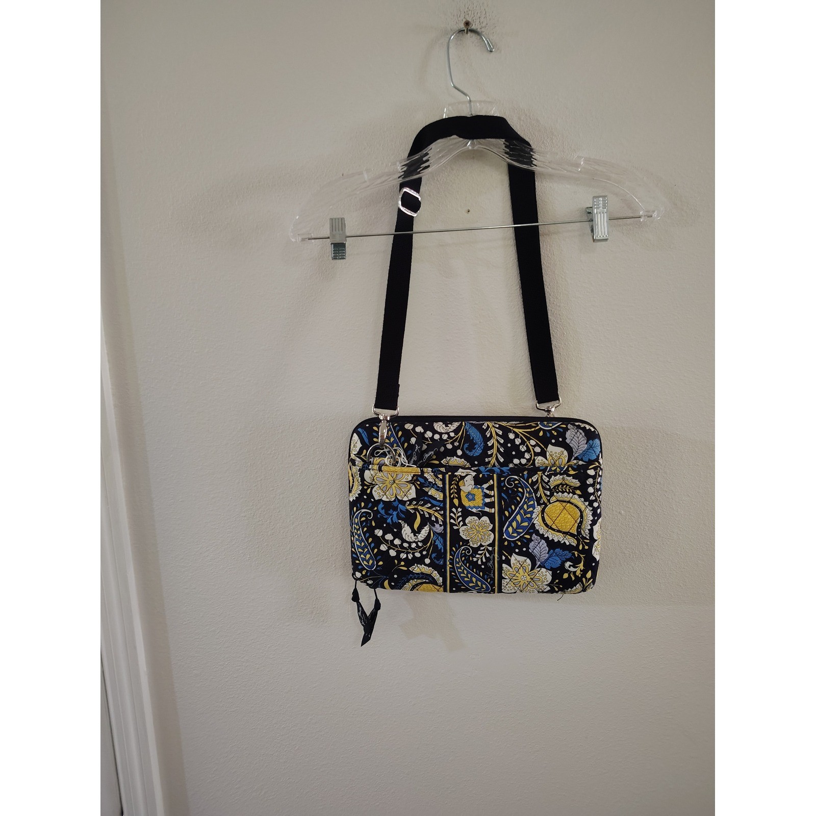 Vera Bradley Night and Day Indigo Quilted Crossbody Laptop Tablet Tech Case Bag