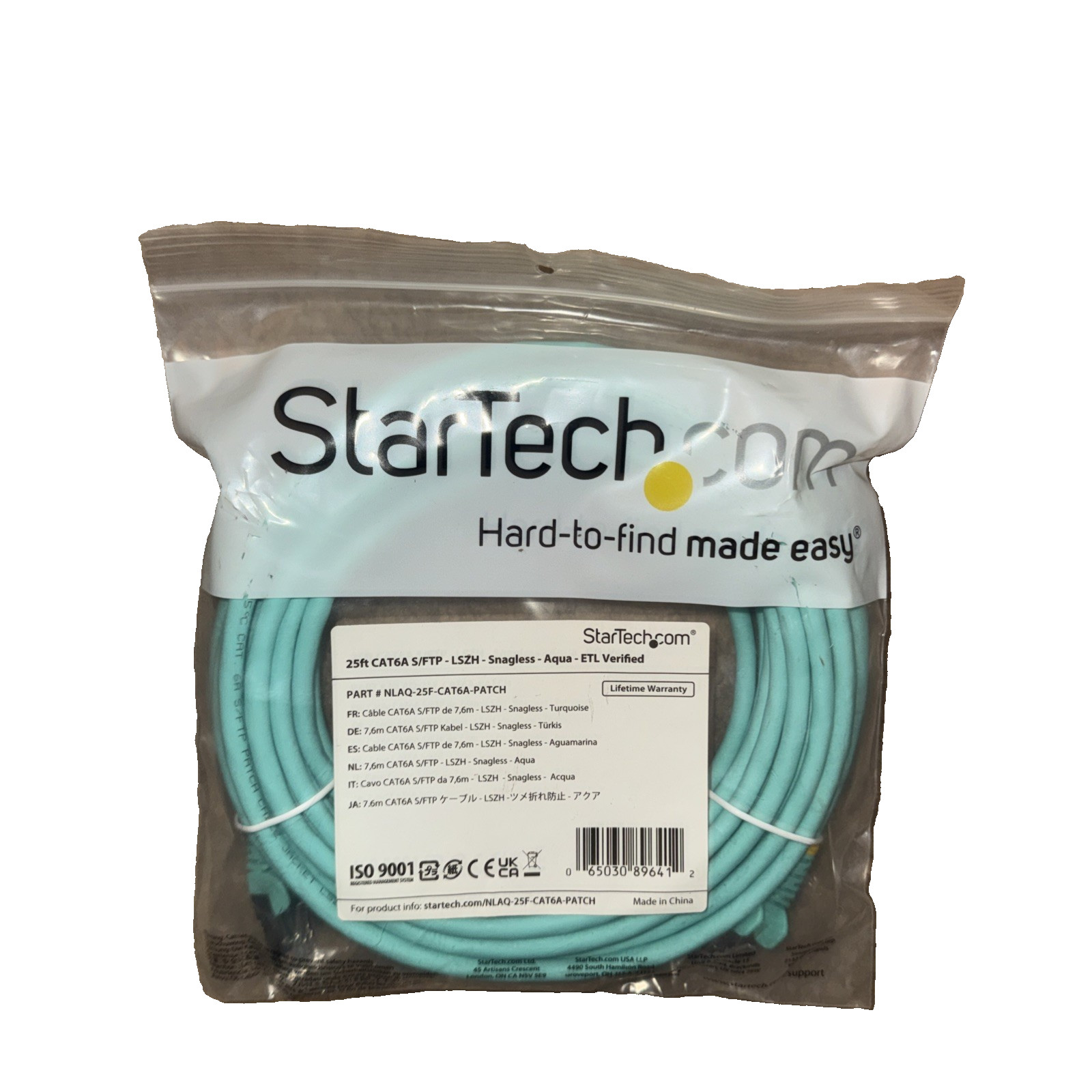 StarTech.com Cat6a Ethernet Cable 25ft LSZH Low Smoke Zero Halogen