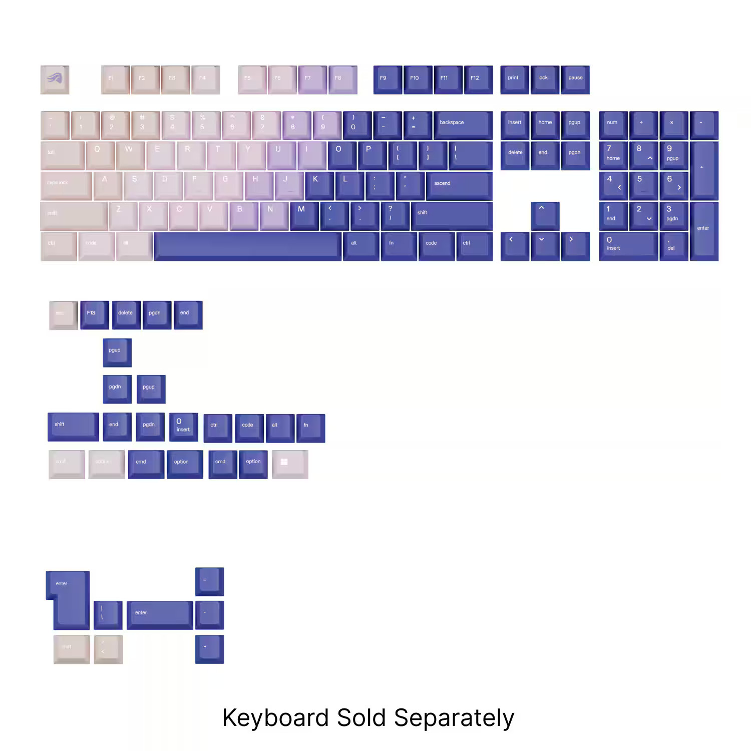 Glorious GPBT Gradient Universal Keycap Set Purple Haze