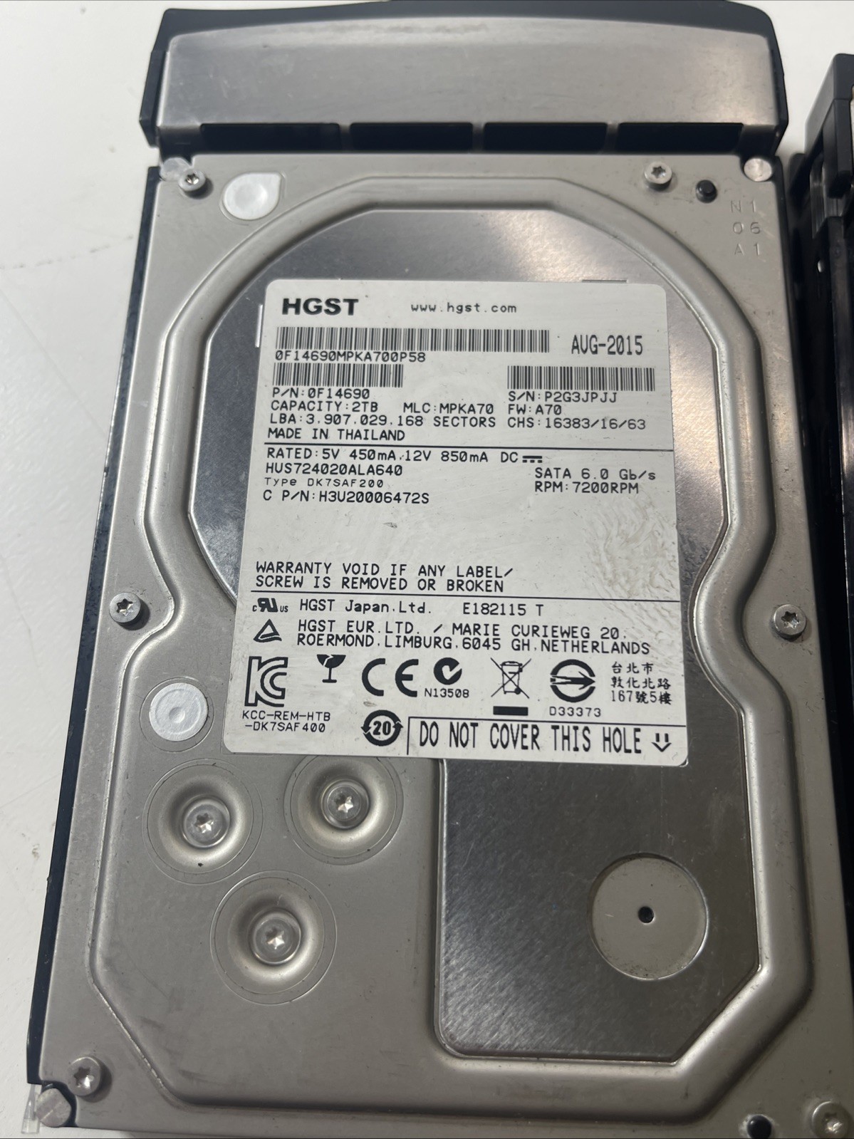 HGST HUS724020ALA640 2TB 3.5" SATA Hard Drive