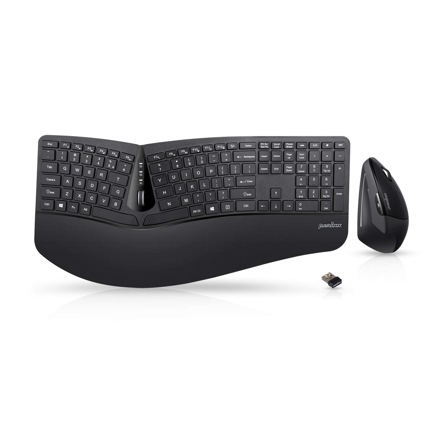 Perixx Periduo-605, Wireless Ergonomic Split Keyboard and Vertical Mouse Combo