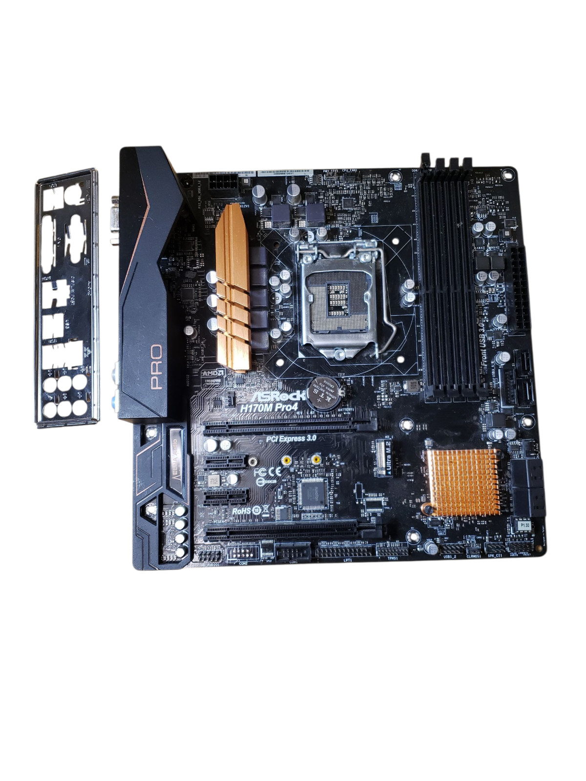 ASRock H170M Pro4 LGA1151 Intel mATX Desktop Motherboard w/ IO Plate