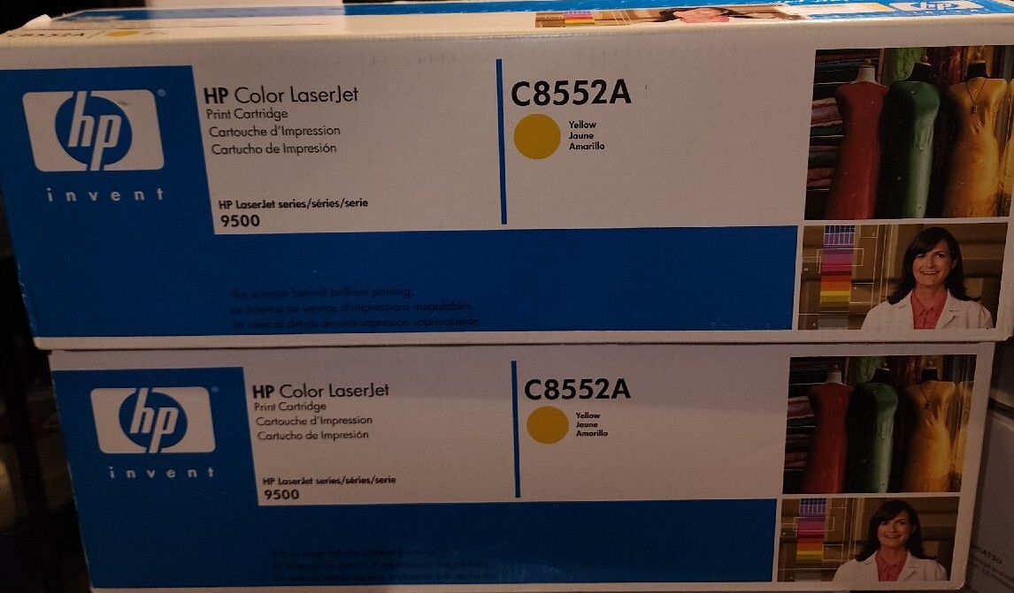 2x Brand New HP LaserJet 9500 Yellow Print Cartridge - C8552A
