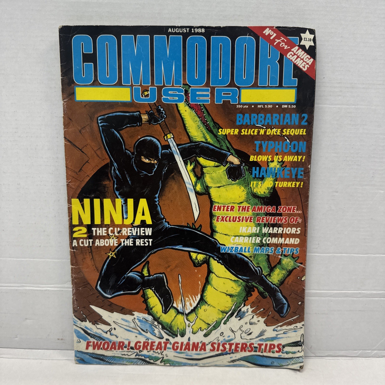 Commodore User Magazine August 1988 The Last Ninja 2 No 1 for Amiga Games