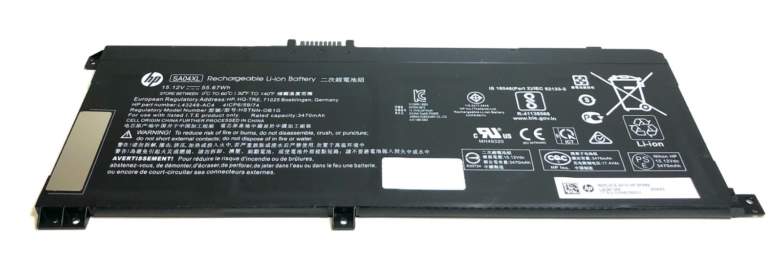 HP ENVY 15-FE 15-FH Series Laptop Battery 15V 55.67WH SA04XL Genuine Part