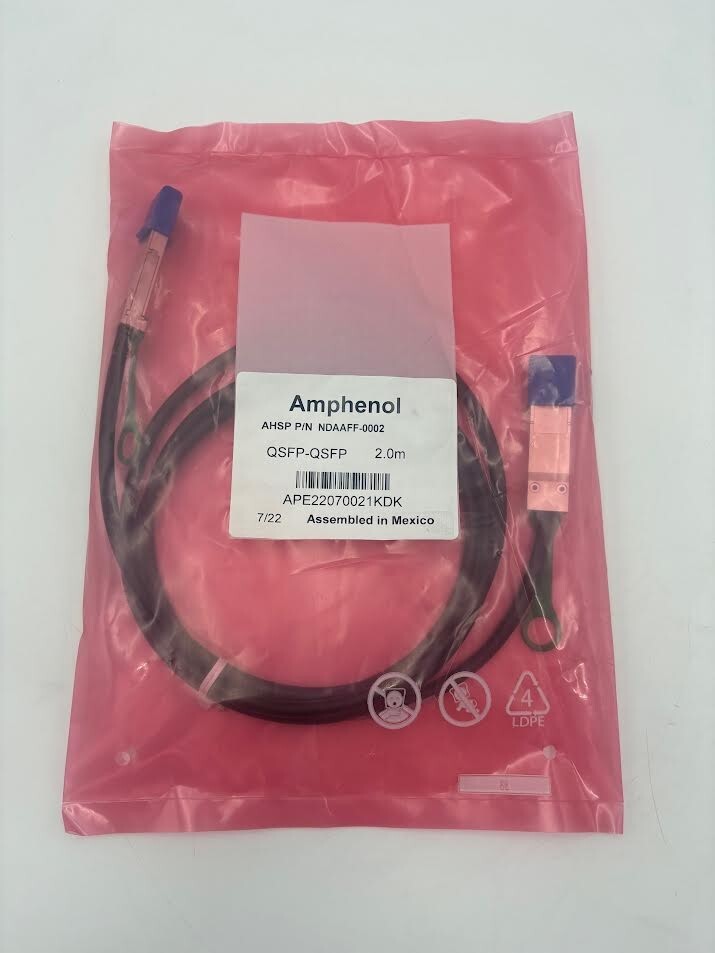 Amphenol QSFP 28G-QSFP 28G NDAAFF-0002: DAC Cable 2M Passive 100GbE 30AWG | ig