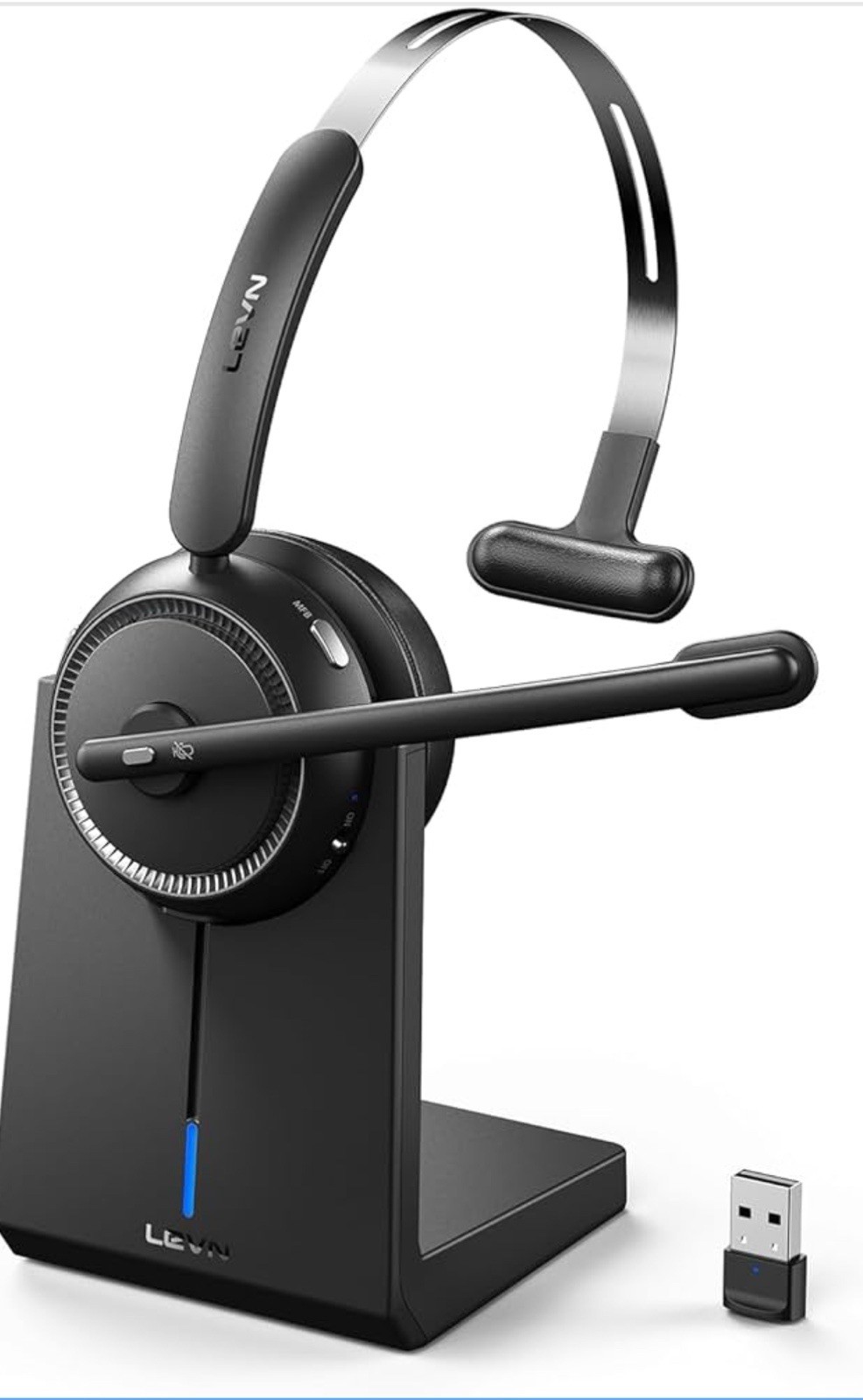 Wireless Headset 5.2 for Call Center,Bluetooth Headphones w/Mic&Noise Cancelling