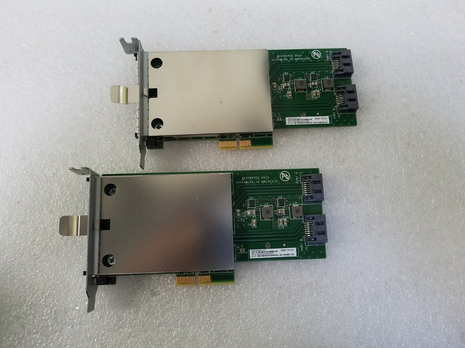 Lot of 2 Xyratex 1.8" 0959303-07 Micro SATA to PCI-e Adapter Card LP Bracket