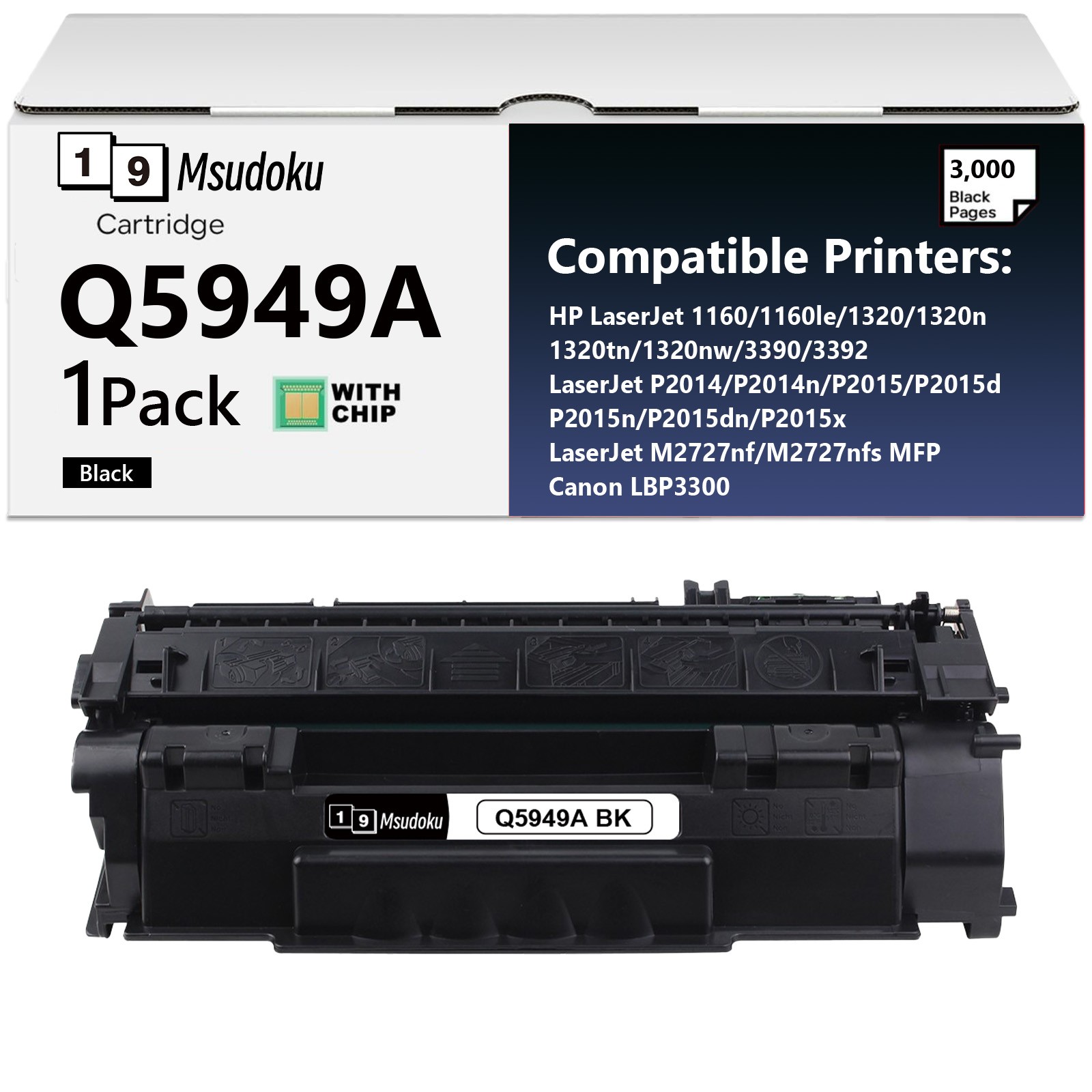 1 Pack Q5949A Toner Cartridge BLACK For HP LaserJet 1160 1320 3390 3392 P2014