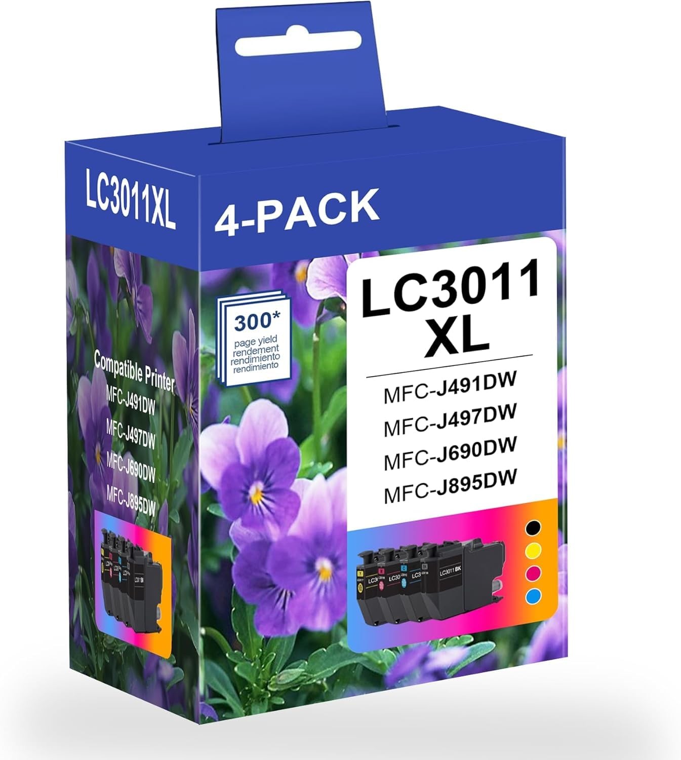 Manneres LC3011XL Ink Cartridges High Yield 4-Pack Black Cyan Magenta Yellow New