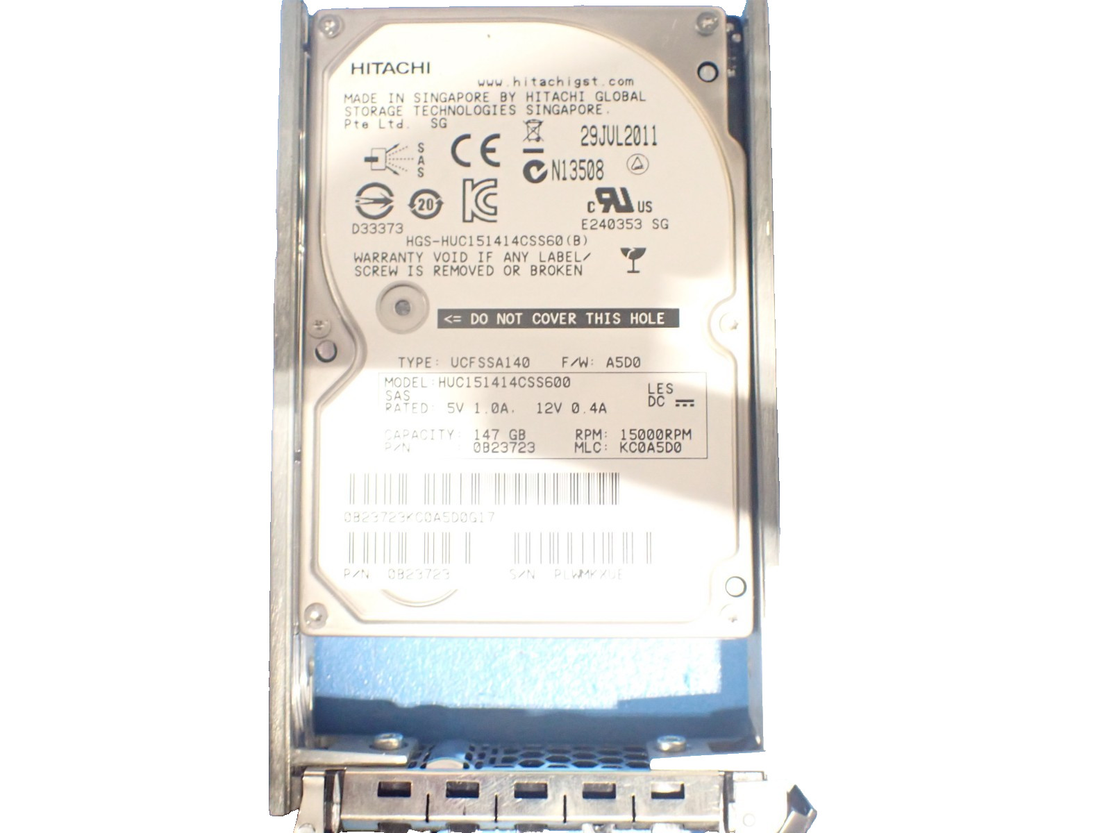 HITACHI 0B23723 147GB 15K 6G 64MB 2.5in SAS ULTRASTAR Internal Hard Disk Drives