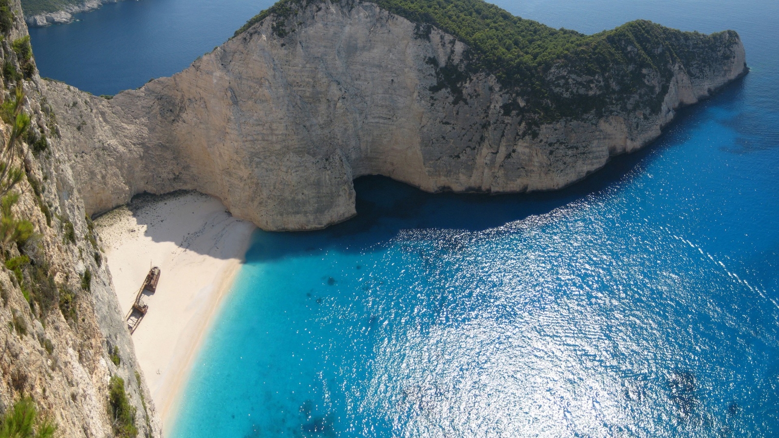 Landscape sea cliff nature beach navagio greece Custom Gaming Mat Desk