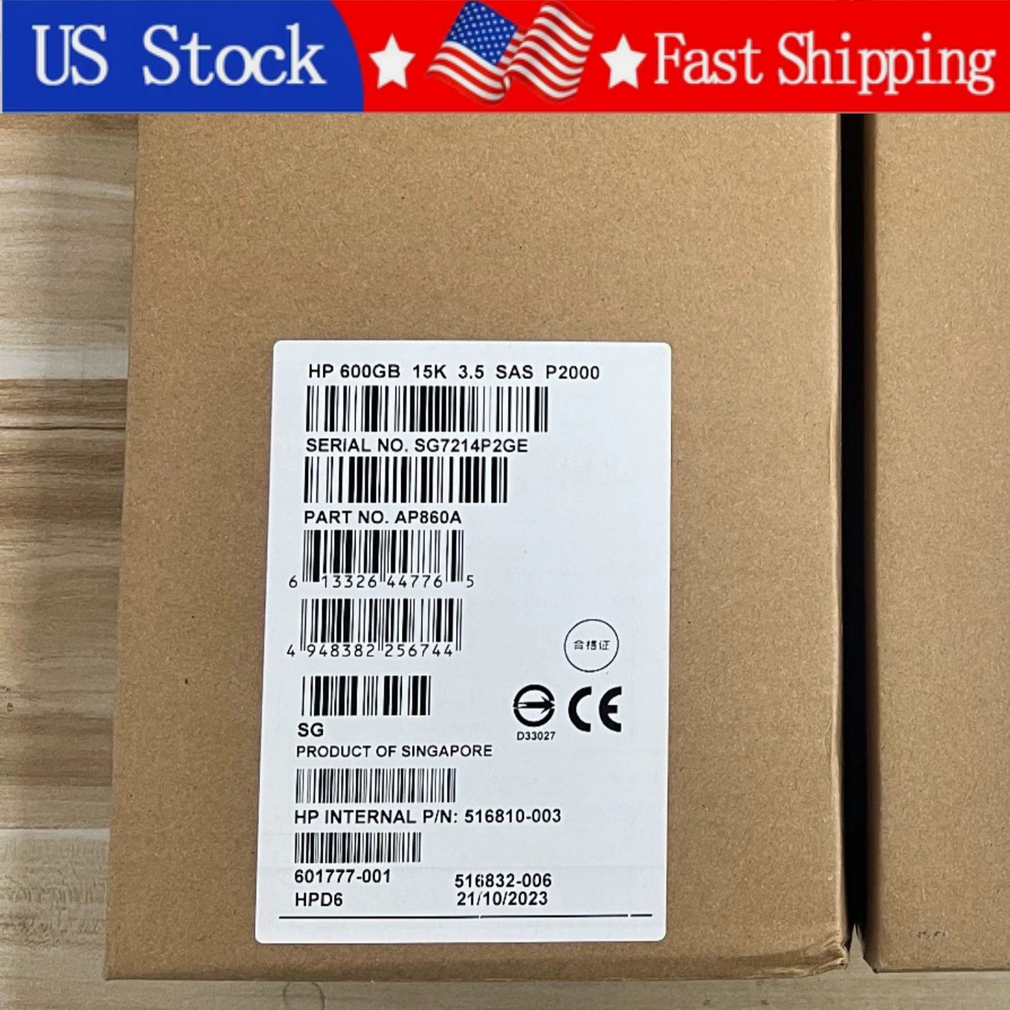 HP AP860A 601777-001 600GB SAS 15K 3.5" LFF Hot-Plug MSA P2000 Hard Drive New