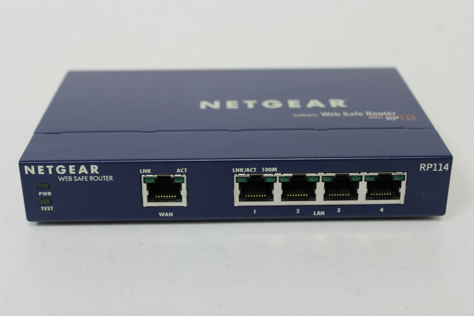 NETGEAR RP114 CABLE/DSL WEB SAFE ROUTER WITH AC ADAPTER  W/WARRANTY