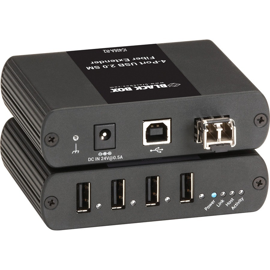 Black Box USB Extender Single-Mode Fiber 4-Port