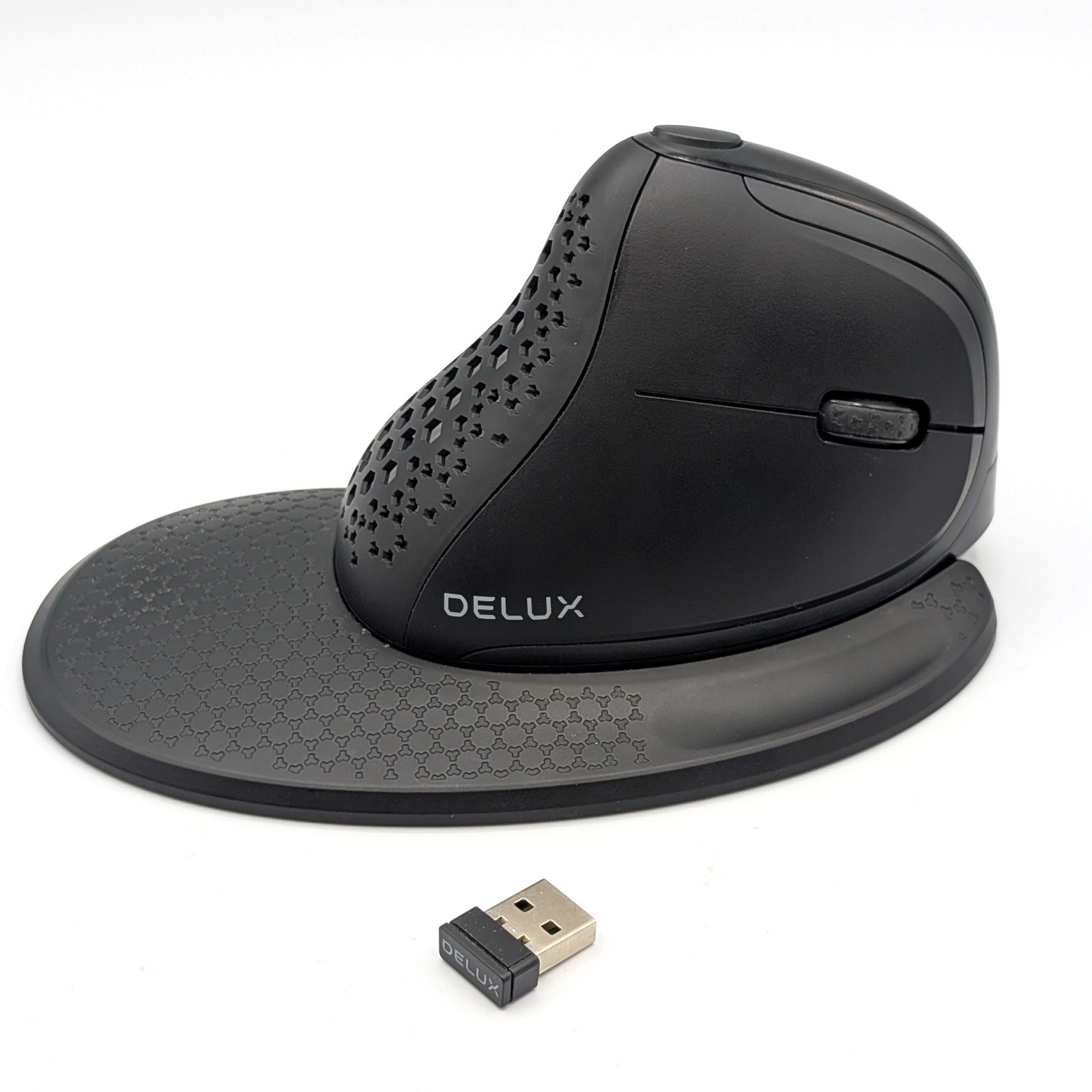 Delux M618XSD Seeker Wireless Ergonomic Mouse Bluetooth w/ USB Dongle Tested