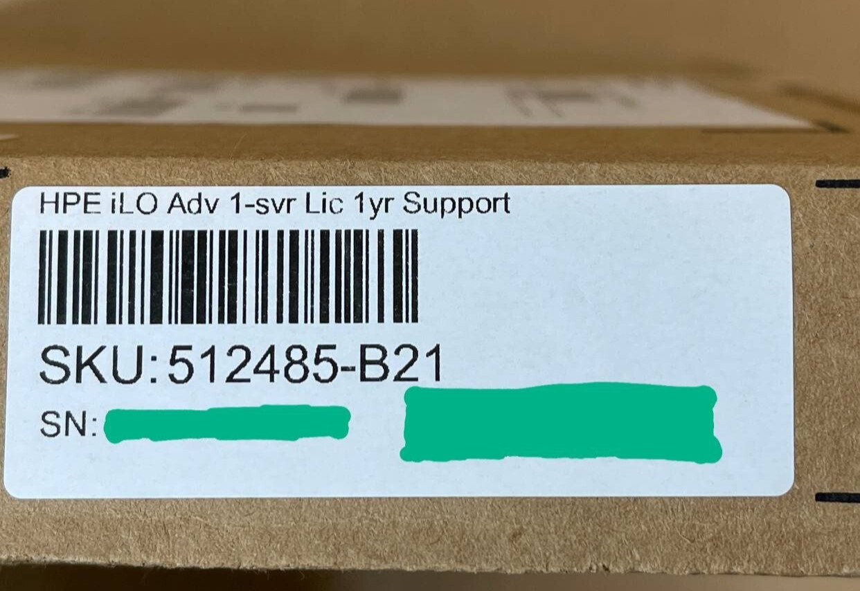 HPE iLO Advanced Paper License iLO5 w/ 1x Year Support on Licensed Features