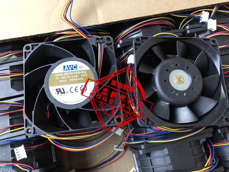 AVC 2B08038B48U 8038 DC48V 0.58A 8CM 4-Pin High Airflow Cooling Fan