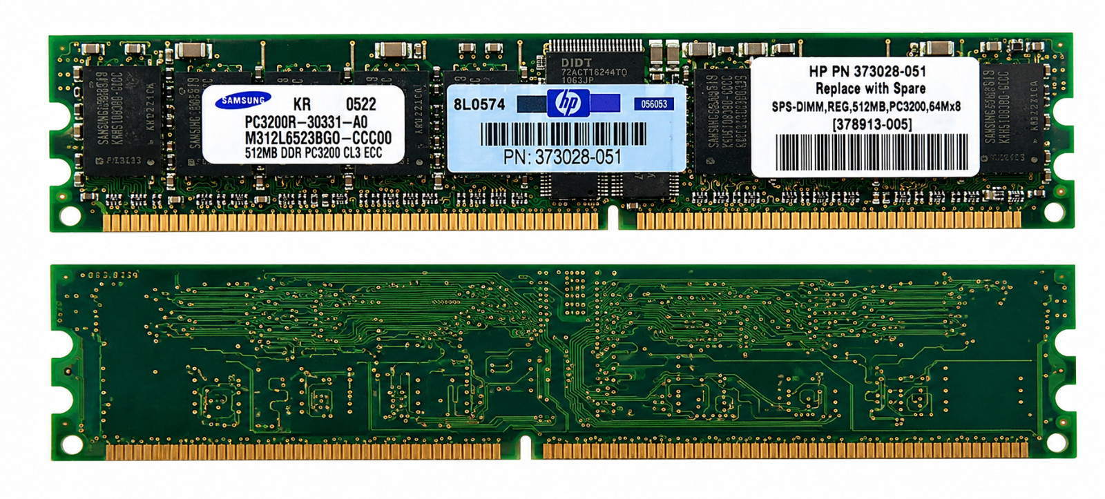 Samsung M312L6523BG0-CCCQ0 512MB Memory RAM PC3200R-30331-A0 HP 373028-051