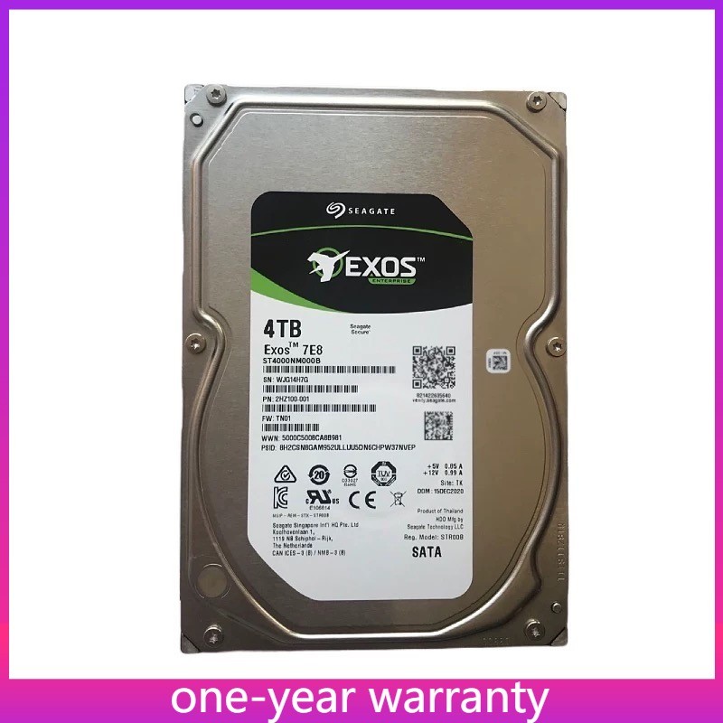 ST4000NM000B Seagate Exos 7E10 4TB SATA 3.5" 7200RPM 256MB 6Gb Hard Drive HDD