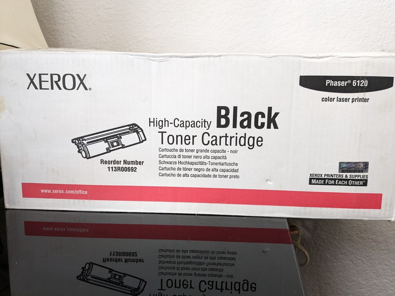 XEROX PHASER 6120 HIGH CAPACITY BLACK TONER INK CARTRIDGE 113R00692 - NEW SEALED