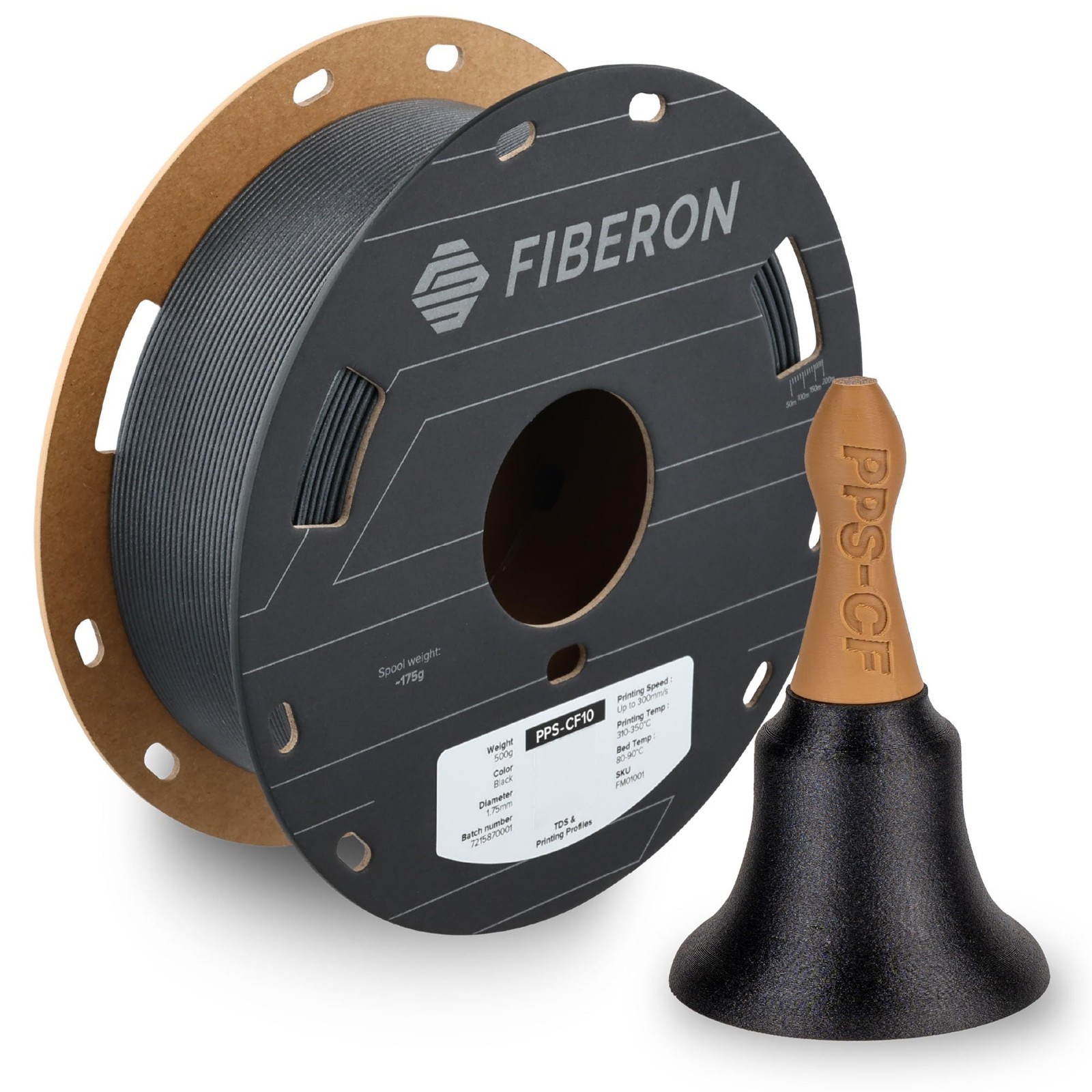 High-Quality Black 1.75mm 0.5KG PPS-CF10 3D Printer Filament - Durable & Versati