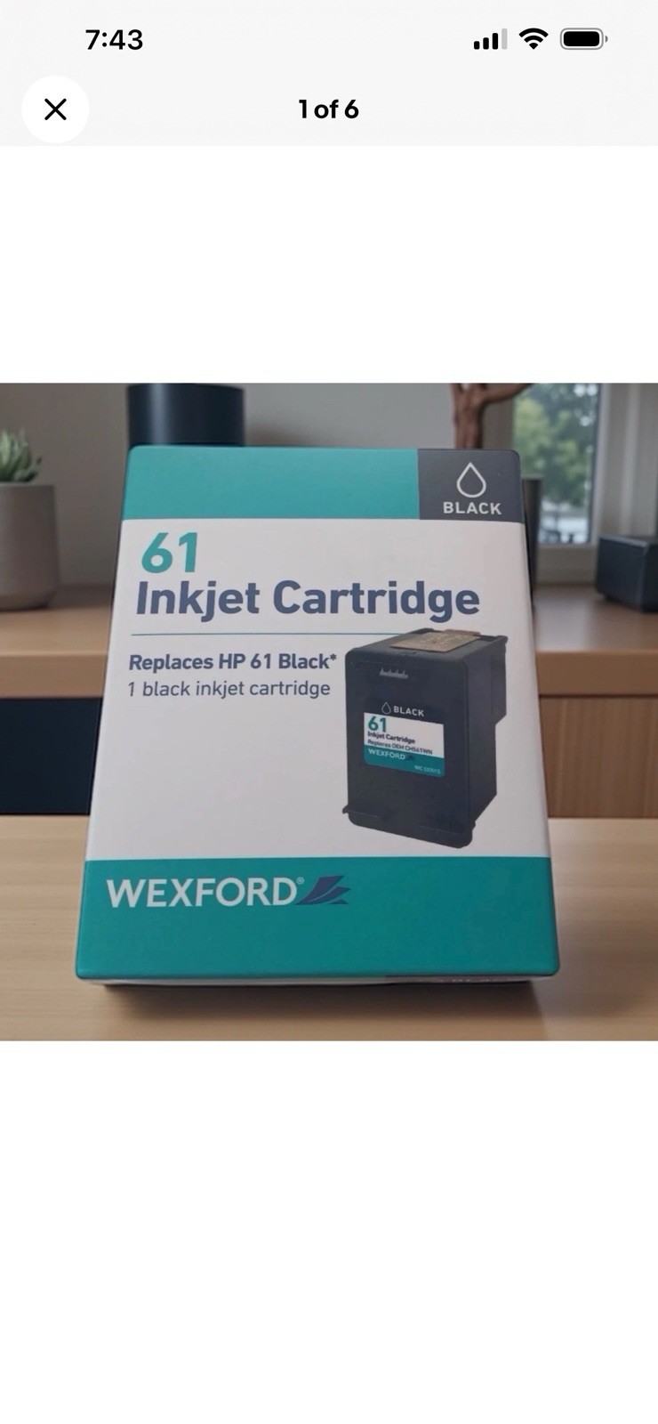 Wexford 61 Black Inkjet  Replacement Cartridge New Sealed