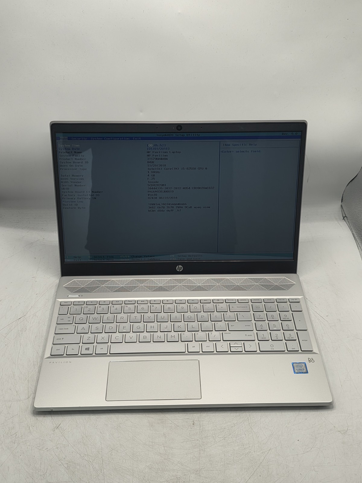 HP Pavilion 15-cs0053cl 15.6" Intel Core i5-8250U 1.60GHz 4GB RAM READ 
