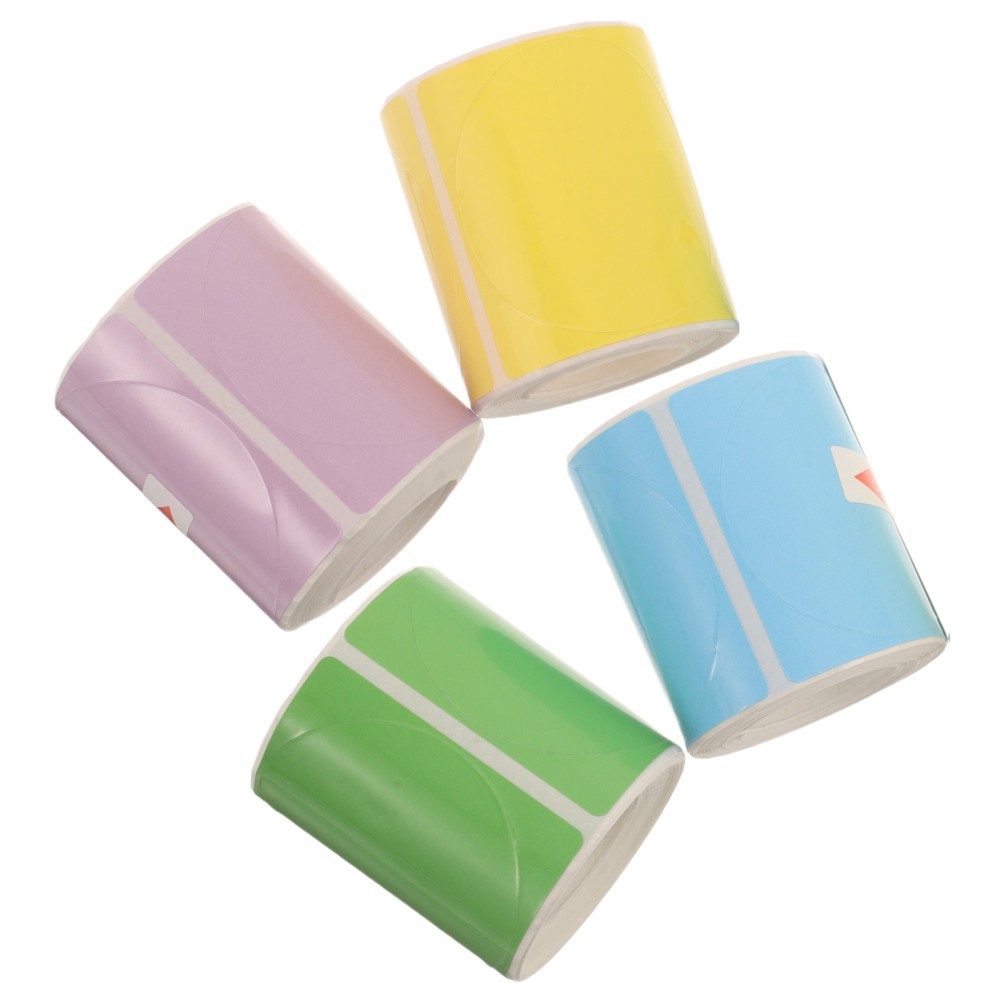 4 Rolls Removable Round Direct Thermal Label,  2", 140pcs/Rolls