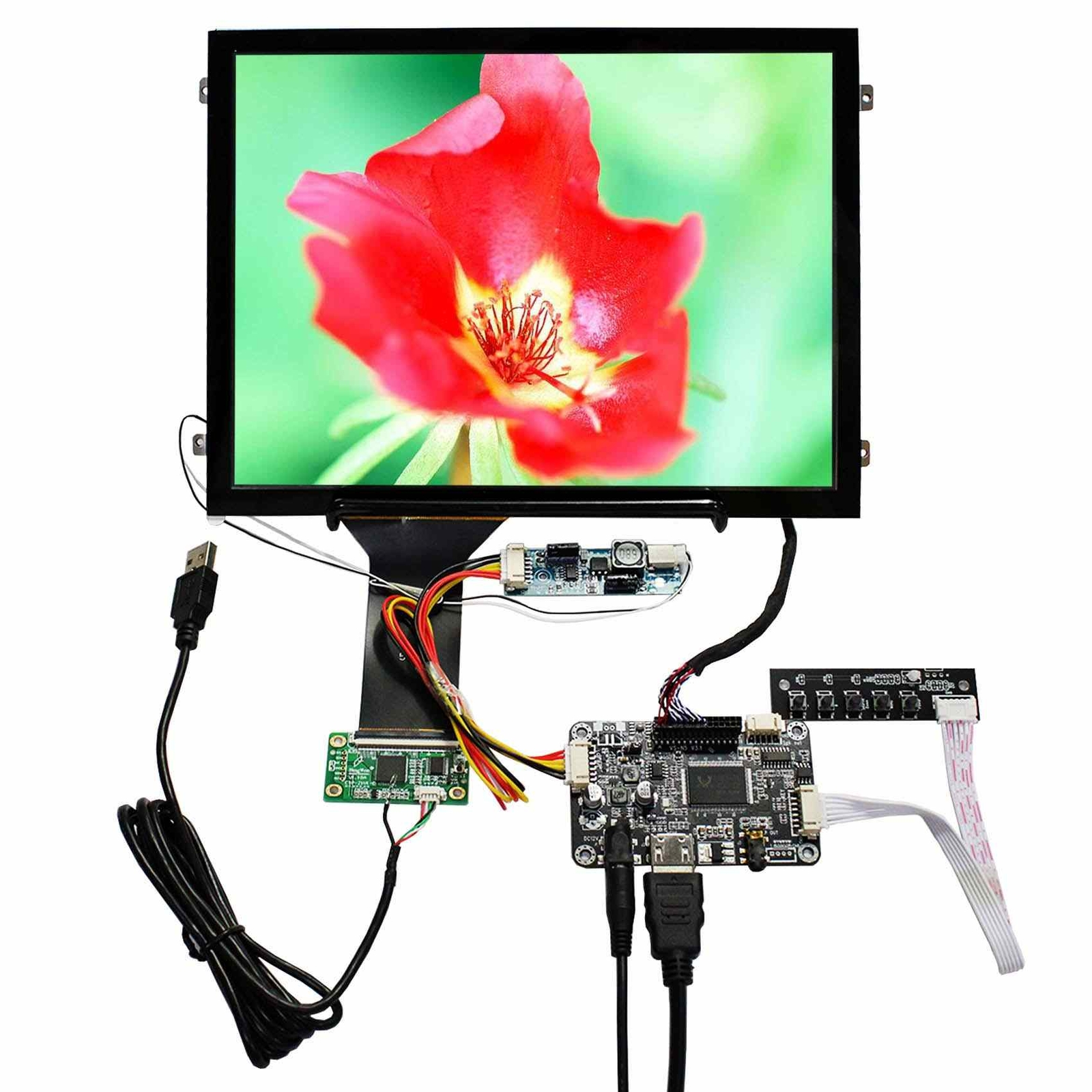 HD LCD Controller Board With 10.4inch 1024x768 IPS Capacitive Touch Panel LCD