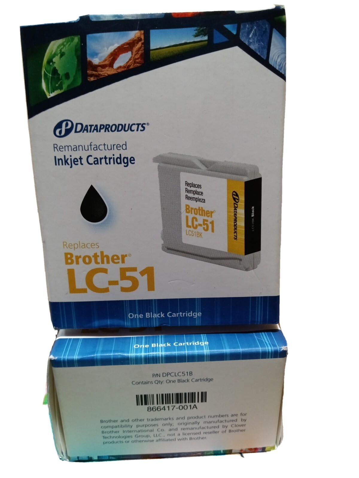 Lot of2 Dataproducts Remanufactured Inkjet Ink Cartridge Rep BROTHER LC-51 BLACK