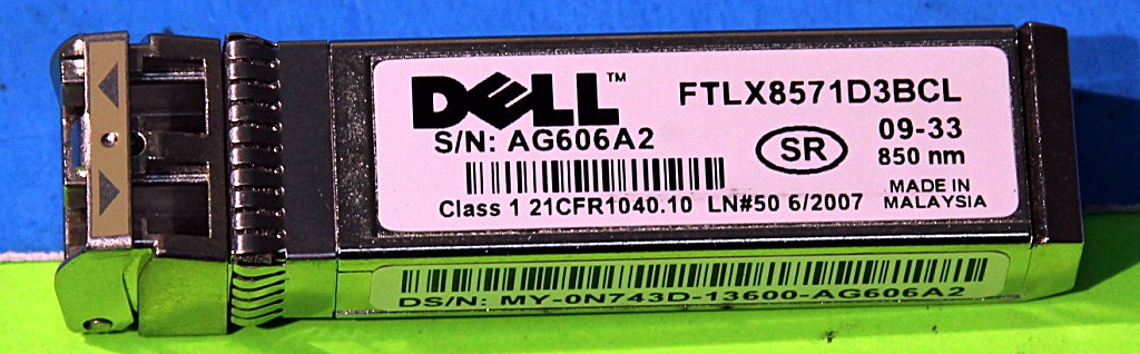 N743D Dell 0N743D Finisar FTLX8571D3BCL 10G SFP+ SR 850nm Transceiver Module