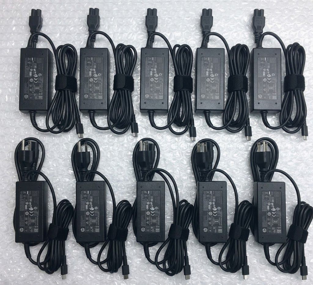 10-Pack OEM HP Lenovo Dell 45W USB-C Power Adapter Charger 934739-850 L43407-001