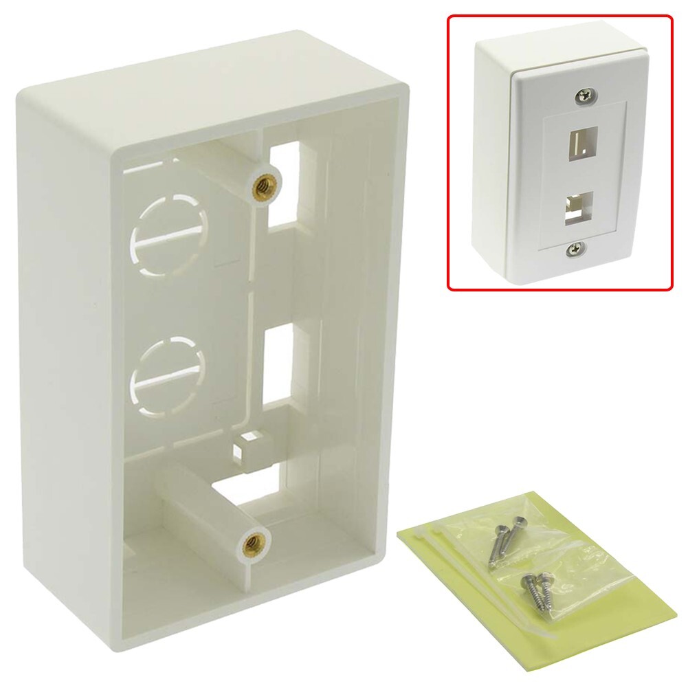 Surface Mount Junction Box 1-Gang For Wall Plate Plastic White