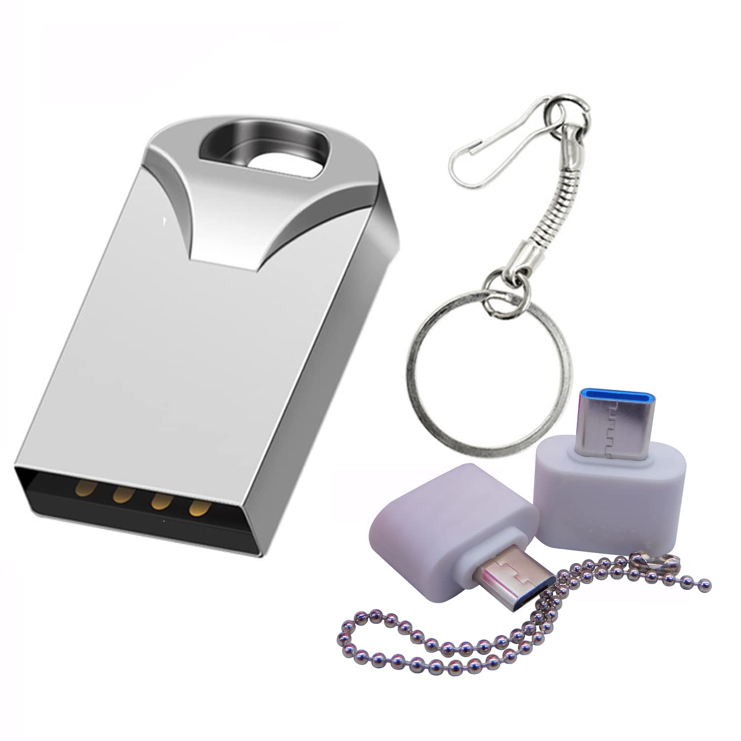 Mini Capacity 512MB USB Flash Drives Memory Sticks Thumb Drive with USB-C & M...