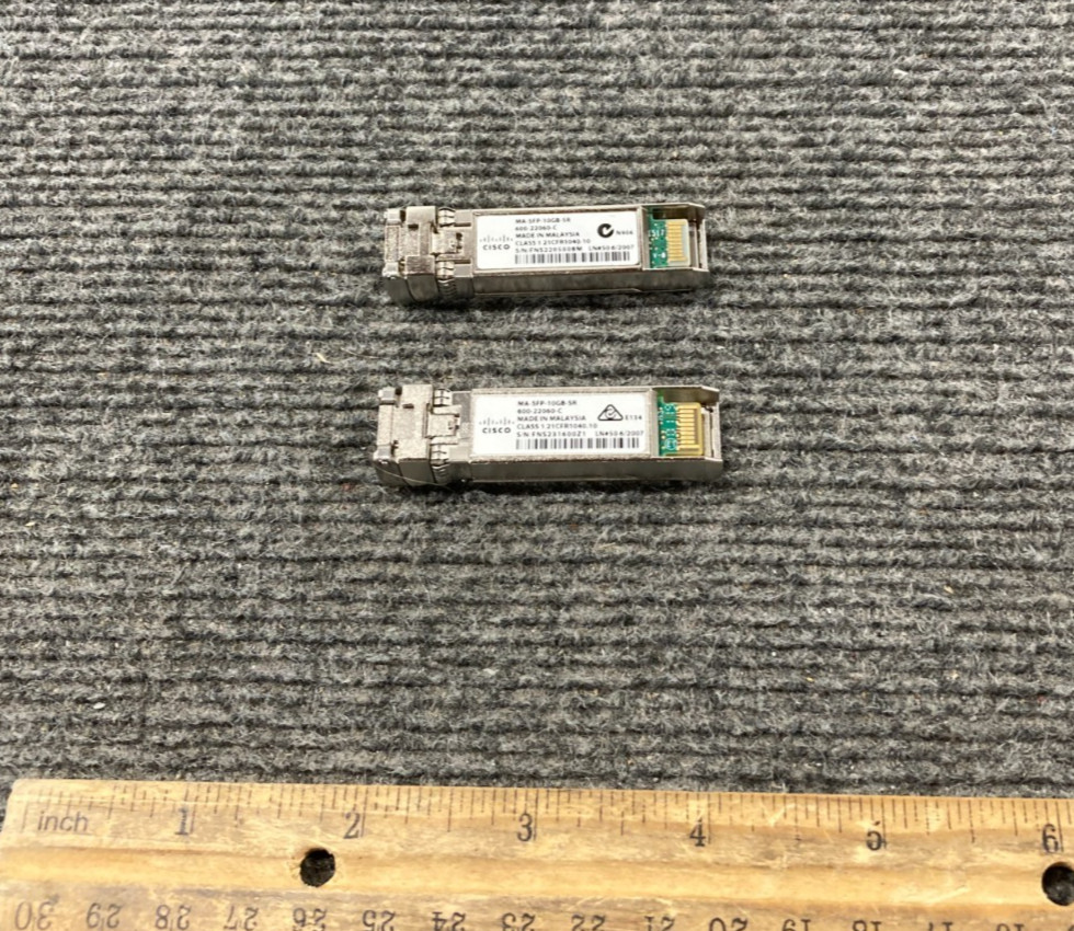 Lot of 2 Cisco  MA-SFP-10GB-SR 10 Gigabit Short-range Fiber SFP 600-22060-C